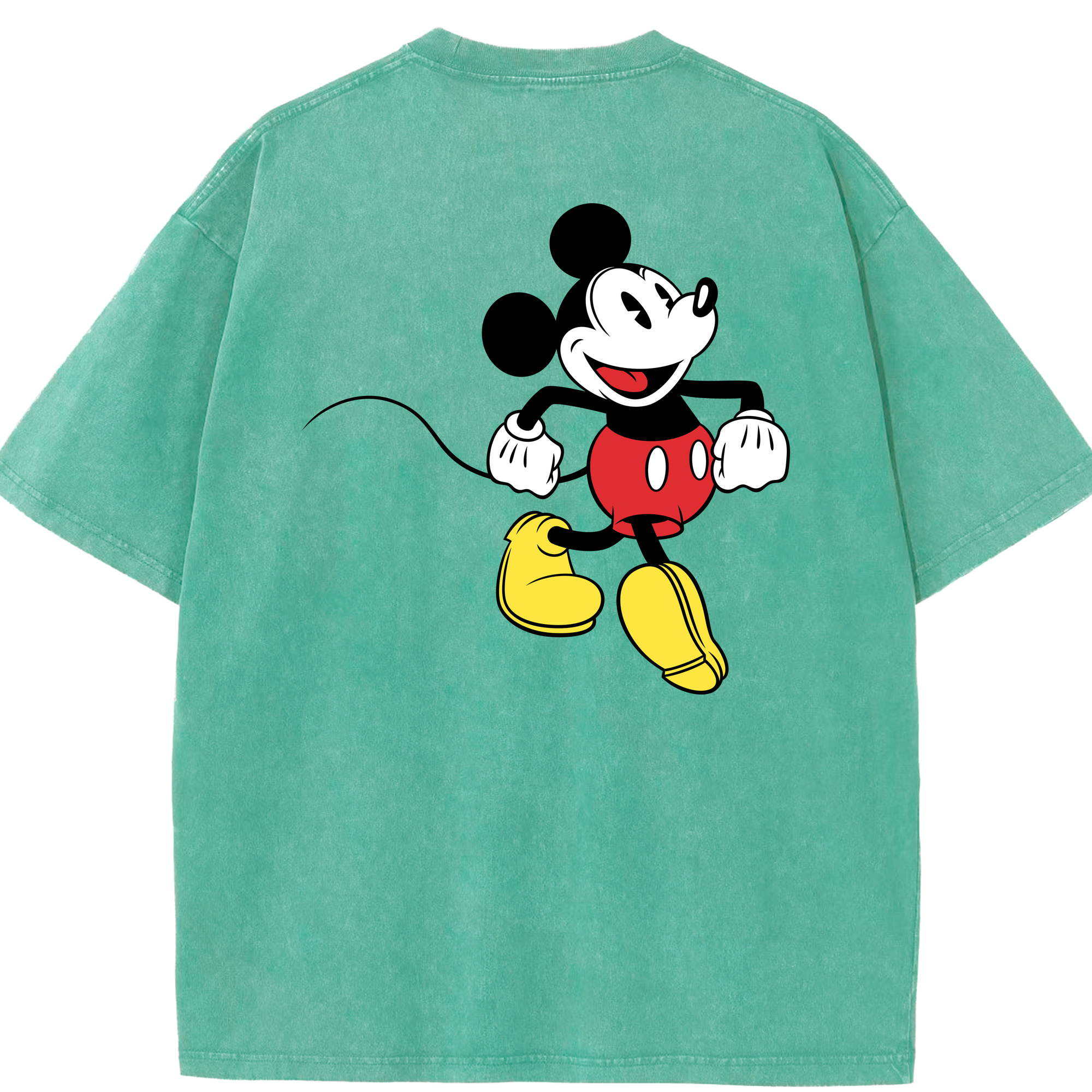 （画像用） ミッキーマウス Mickey Mouse 綿100% ヴィンテージ風 半袖Tシャツ（背面プリント）